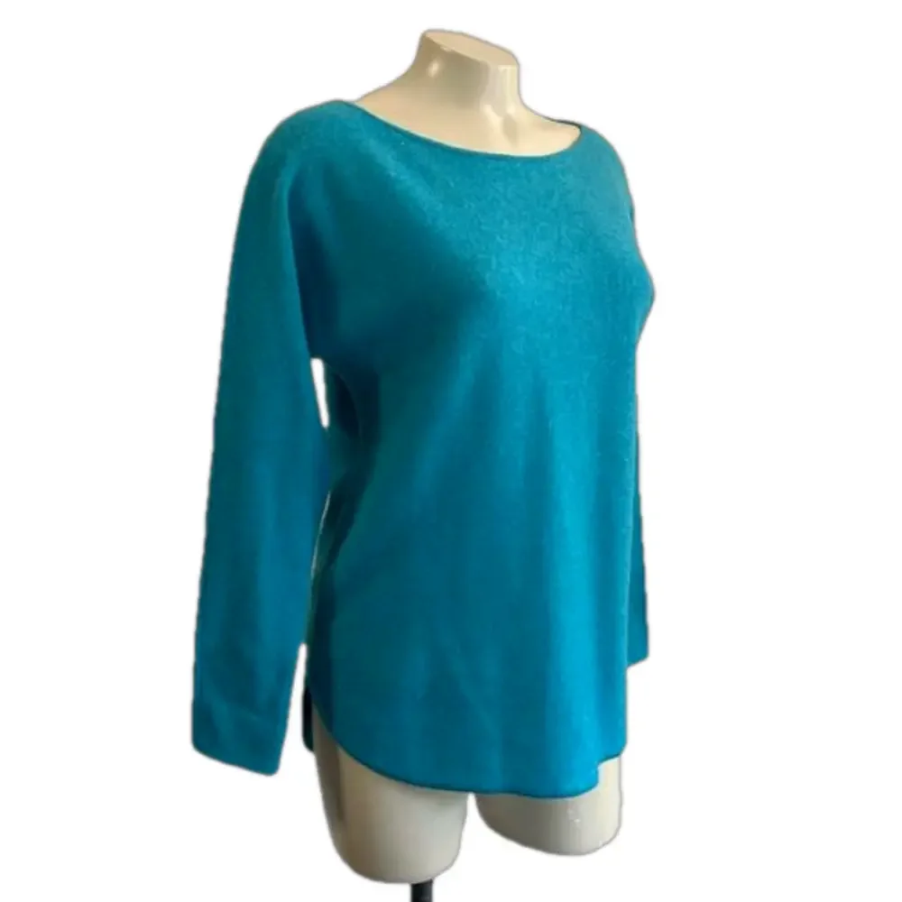 Charter Club Luxury 100% cashmere mint turquoise boxy sweater sz XS oversized - Picture 1 of 9